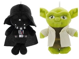2 Hallmark Christmas Ornaments Darth Vader &amp; Yoda Star Wars Disney Plush New - £16.06 GBP