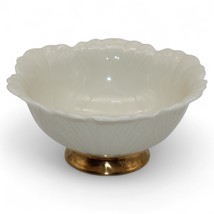 Lenox Ivory Porcelain Scalloped Bowl With Gold Pedestal Base 2&quot; Height V... - $257.16 MXN