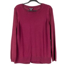 Hilary Radley Sweater L Womens Red Ribbed Layering Long Sleeve Stretch - £12.54 GBP