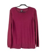 Hilary Radley Sweater L Womens Red Ribbed Layering Long Sleeve Stretch - £12.58 GBP