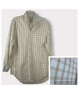 Peter Millar Brown and Green Checked Men&#39;s 100% Cotton Shirt Size M - £21.34 GBP