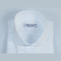 Men 100% Italian Cotton Shirt Non Iron SORRENTO Turkey Cutaway Collar 2744 White image 3
