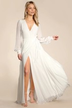 Lulus My Whole Heart White Long Sleeve Wrap Dress Small NEW NWT - $914.80 MXN