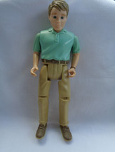 Vintage 1998 Fisher Price Loving Family Dollhouse Man Dad Green Shirt Tan Pants - $9.64