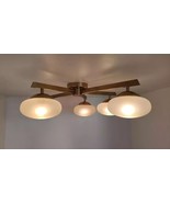 Brass Glass Dome Mid Century Italian Kalmar Chandelier Fixture Light Pen... - €839,96 EUR