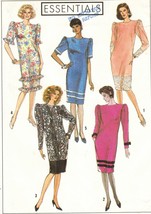 1989 Misses Chic Chemise Dress Jewel Neck Sew Pattern 14-20 - $9.99