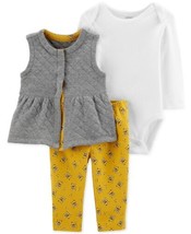 allbrand365 designer Infant Girls Vest Bodysuit And Leggings 3 Piece Siz... - £30.65 GBP