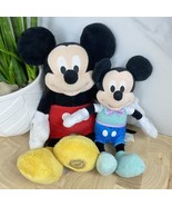 Lot of 2 Disney Mickey Mouse Plush Dolls Stuffed Animals + Bowtie Pastel... - $14.80