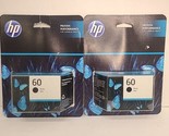 Lot Of 2 HP 60 Black Ink Cartridges Deskjet Apr. 2024 New Sealed - £22.15 GBP
