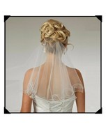 Simple Flare One Layer Elbow Length Soft Tulle Rolled Pencil Edge Weddin... - £30.52 GBP