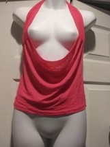 Women&#39;s Pink Glider Halter Crop Open Back Festival Rave 1x  - $9.99