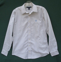 Brooks Brothers Fleece Sheep Logo Non Iron Shirt Boys L Supima Cotton Pinstripe - £18.65 GBP