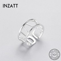 INZATT Geometric Line OL Ring For Women Party Genuine 925 Sterling Silver Minima - £13.36 GBP