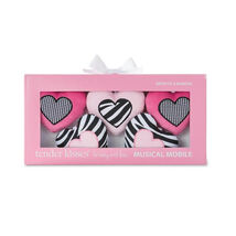 Tender Kisses Infant Girl Black White Pink Zebra Musical Baby Mobile Cri... - $32.66