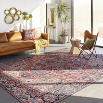 Livabliss Reeta Printed Medallion Area Rug,5&#39; X 7&#39;6&quot;,Bright Red/Wheat - £90.48 GBP