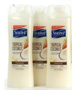 (3 Bottles) Suave Essentials Tropical Coconut Moisturizing Body Wash 15 Oz - £22.09 GBP