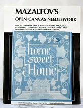 Vintage Mazaltov&#39;s Open Canvas Needlework Kit #CS27 Home Sweet Home - Opened - £22.85 GBP