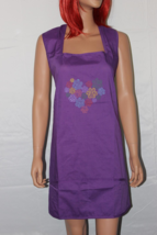 Easy Essentials Cotton Blend Kitchen Bbq Bib Apron Purple Paw Prints Reg &amp; Plus - $9.00