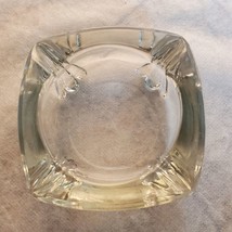 Vintage Art Deco Claw Footed Clear Glass Ashtray 4 rests 3.5&quot; Square EXC COND - £11.91 GBP