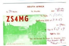 1957 QSL Kroonstad South Africa ZS4MG - $8.91