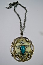 Vintage Faux Turquoise Large Pendant Necklace - £31.57 GBP