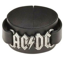 Alchemy Gothic AC/DC Black Leather Wrist Strap Official Rock Bracelet HR... - $51.20