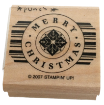 Stampin Up Rubber Stamp Merry Christmas Gift Tag Card Making Words Stripes Snow - £3.93 GBP