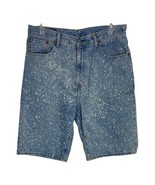 Levis Mens Shorts Size 34 569 Loose Fit Denim Shorts Light Wash Acid Wash  - £17.56 GBP