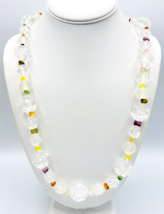 Vintage Monet Clear Lucite Rose Beaded Necklace - £22.09 GBP