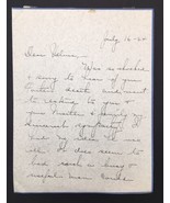 1924 Horace Swetland Condolence Letter to His Daughter Velma Handwritten... - $15.00