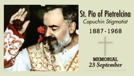 St. Pio of Pietrelcina, Padre Pio LAMINATED Prayer Card, 5-pack - £10.35 GBP