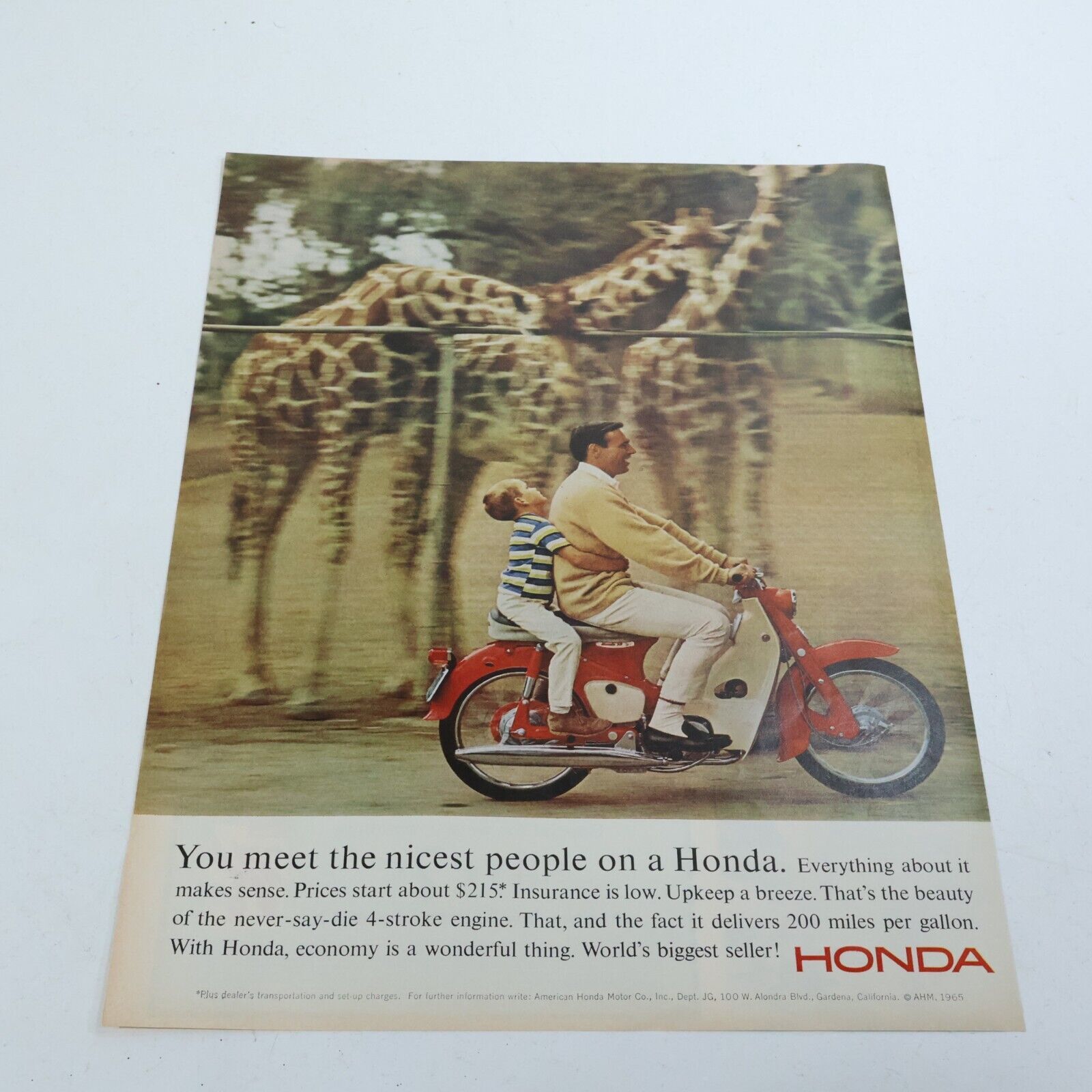 1965 HONDA  worlds biggest Seller! Kellogg's Special K  Print Ad 10.5" x 13.5" - $7.20