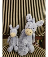 Jellycat Bashful Donkey Blue Tan Nose Plush 12&quot; Medium And Small 8&quot; Lot ... - $135.33 CAD