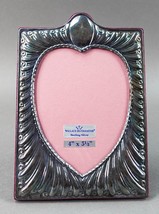 Wallace Vintage Sterling Silver Heart Shaped Photo Picture Frame 4&quot; x 5.5&quot; - £95.11 GBP