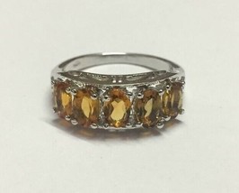 Argent Sterling Citrine Bague 5x7 MM Ovale Citrine Bague Hommes Anneau - £36.09 GBP