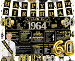 60Th Birthday Decorations for Men Women, 21Pcs Back in 1964 Banner Party... - $38.16