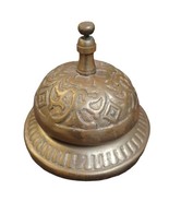 Vintage Bell Service Hotel Counter Desk Dull Brass Call Ornate Reception... - $26.78 CAD