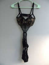 Adore Me Women&#39;s Lingerie Lace Mesh See Through Bodysuit 00113 Black Siz... - £11.34 GBP