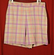 Ep Pro Womens 10 Golf Skirt Plaid Bermuda Shorts Chelsea Purple Tan Pink Yellow - £15.21 GBP