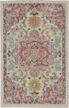 2' X 3' Pink And Ivory Southwestern Dhurrie Area Rug - $1,096.51 MXN