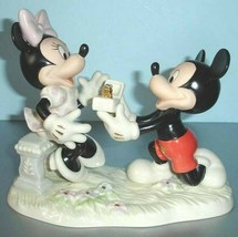 Lenox Disney Minnie&#39;s Dream Proposal Figurine Mickey Mouse Holds Ring New! - $229.90