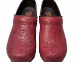 Dansko XP Clogs Red Faux Snake Skin Slip On Size 39 Slip Resistant - $23.11