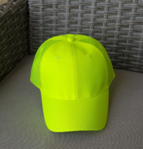 Adjustable Iridescent Yellow Safety Ball Cap Hunting Fishing Landscaping - £6.39 GBP