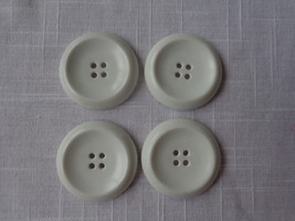 Large White Vintage 4 holed Round 1 3/8 Buttons (#3592) - £9.58 GBP
