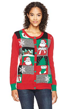 Ugly Christmas Sweater Women&#39;s Xmas Patchwork Cardigan - £19.24 GBP