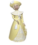 VTG 1980’s Ceramic 8.5” Lady Figurine Beautiful with yellow white dress ... - £18.75 GBP