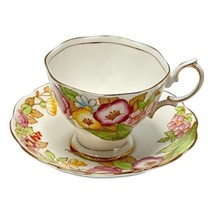 Royal Albert Bouquet Teacup &amp; Saucer Bone China Floral Wavy - £36.56 GBP