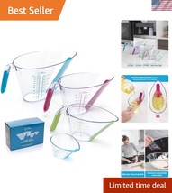 Colorful 4-Piece Measuring Cup Set - Accurate Liquid Measures in Cups &amp; ML - $42.00