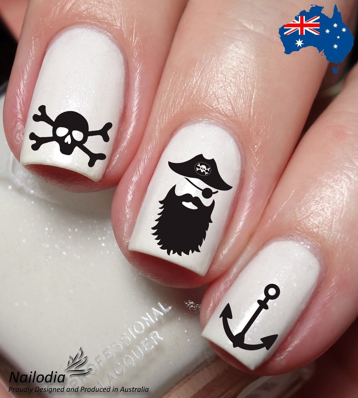 Pirate Nail Art Decal Sticker Water Transfer Slider - Sailing Theme
