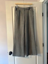 Nwot Trina Turk Los Angeles Gray Wool Blend Wide Leg Trouser Sz 6 - £88.77 GBP